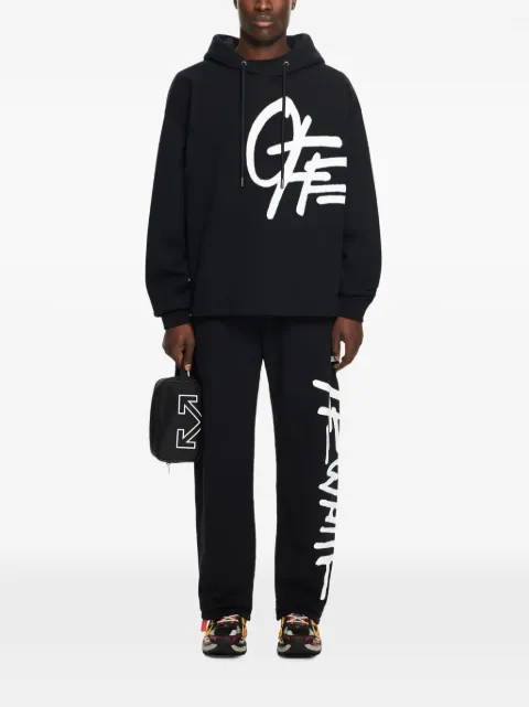 Off-White Spray logo loose hoodie Black 44MBB12MS26F007