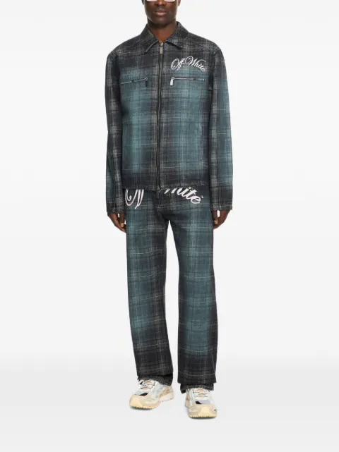 Off-White Check Jacquard logo jeans Blue 44XYA18JS26D007021