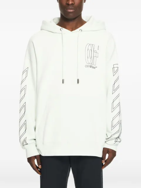 Off-White logo-print hoodie Neutrals 44MBB085S26F006332