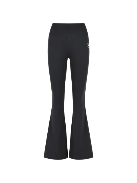 adidas by Stella McCartney contrasting logo flared trousers Black KF9109