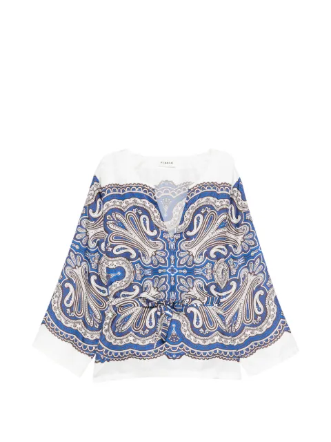 P.A.R.O.S.H. Skindy paisley tie-waist blouse White SKINDYD313347