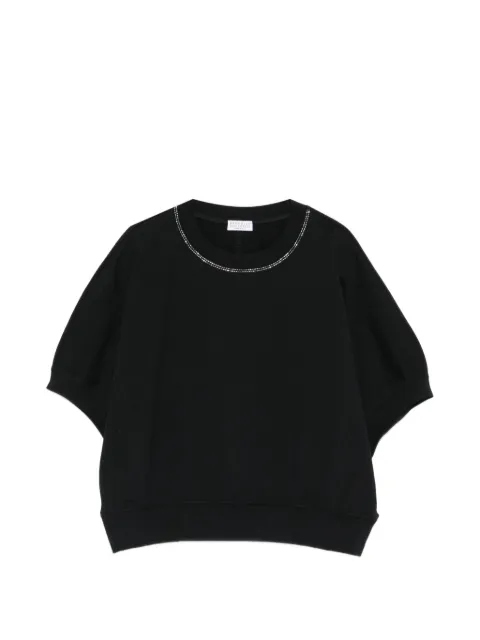 Brunello Cucinelli round-neck short-sleeve top Black M0T81BZ110C101
