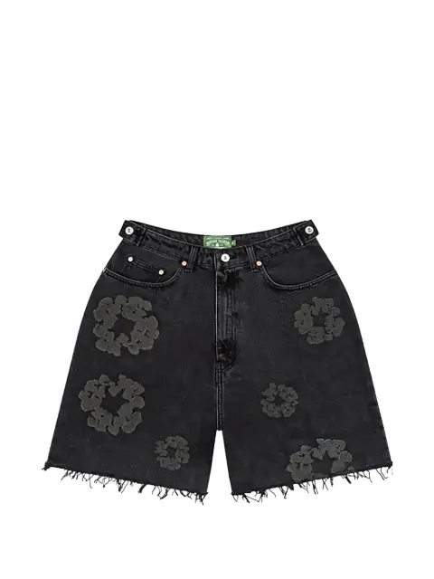 Denim Tears wreath denim shorts Black DT389