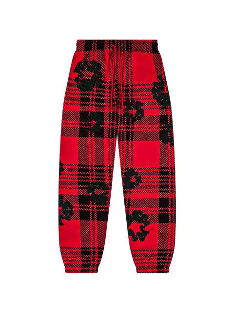 Denim Tears plaid wreath sweatpants Red DT387