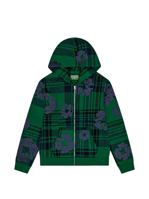 Denim Tears plaid wreath zip hoodie Green DT385