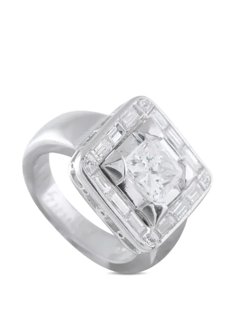 LB Exclusive diamond square ring Silver MF12122425