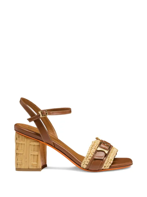Santoni open-toe buckled sandals Brown WHVT71480HC3TRUF