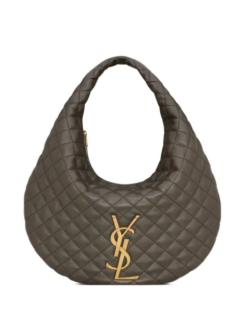 Saint Laurent Icare quilted logo shoulder bag Grey 858160AAANG