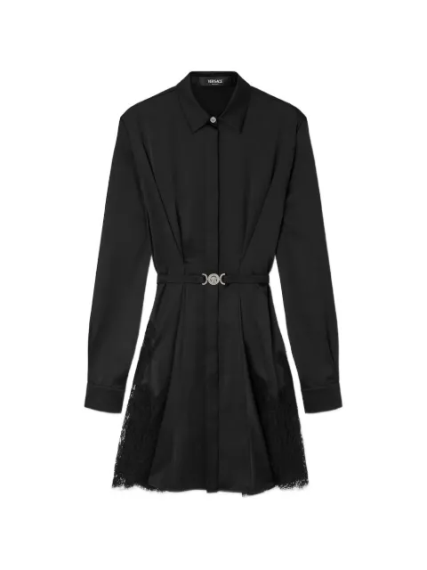 Versace lace-trim belted dress Black 10226201A12921
