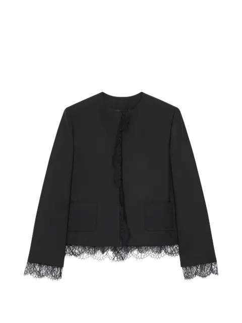 Givenchy lace-trim jacket Black BW30JC100H001