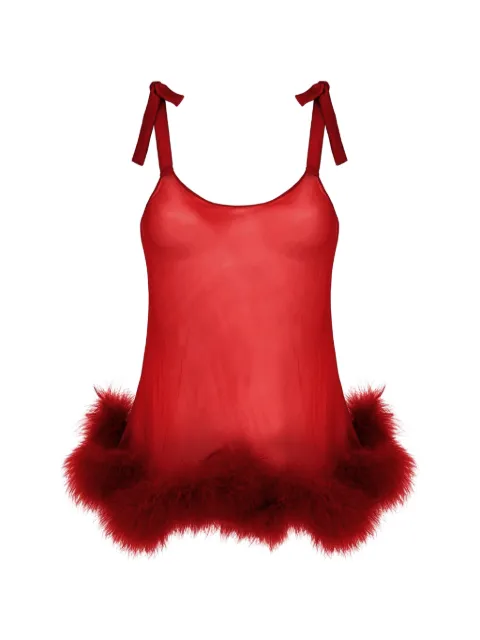 Gilda & Pearl bow trim babydoll Red 2543BRIEFENCOUNTERBABYDOLL