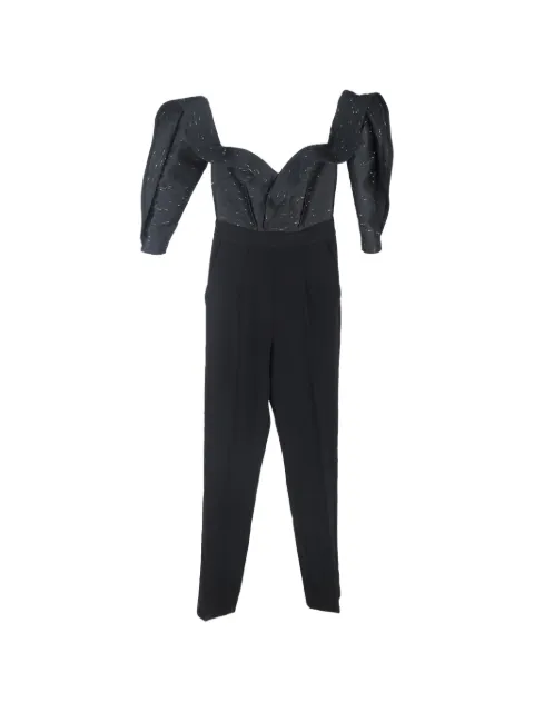 Self-Portrait sweetheart-neck jumpsuit Black NAPPUGBCL646902W