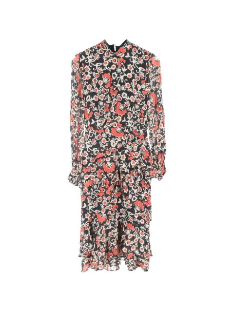 Saloni Isa starfruit-print midi dress Black NAPPUGBCL647786W