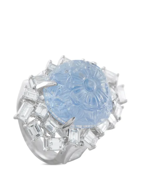 LB Exclusive Platinum diamond sapphire ring Silver MF05012026