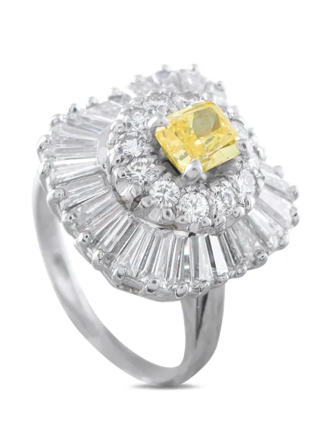 LB Exclusive Platinum yellow diamond ring Silver MF17011626