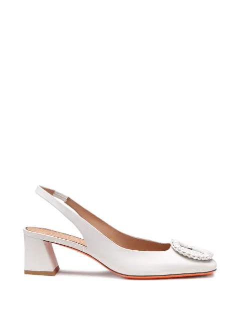 Santoni buckle slingback pumps White WDMN72082HA2NWKE