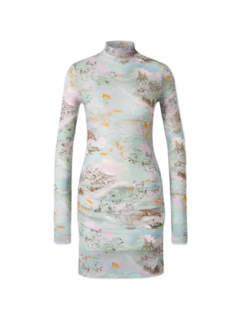 Off-White ruched-detail dress Green 2DB55TS26JER00175POLYMIDENYLON25ELASTANE