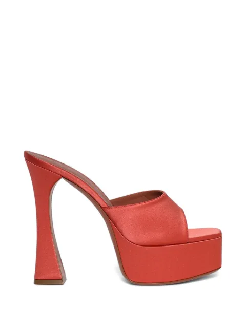 Amina Muaddi Dalida sandals Red DALIDAPLATEAU140MMHEEL40MMPLATEAUBLUSHSATIN
