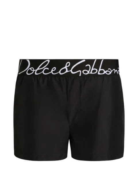 Dolce & Gabbana short swim trunks with Dolce&Gabbana logo Black M4F27TON0DK