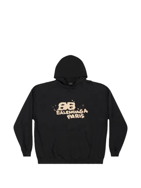 Balenciaga lettering-detail hoodie Black 400019E11