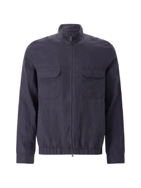 Herno zip-up linen jacket Blue GI000647U17159
