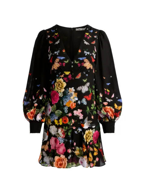 alice + olivia Irene empire-waist floral mini dress Black CC602P94516