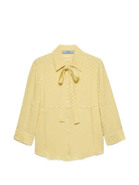 Prada polka-dot satin shirt Yellow P403JSOOO19AY