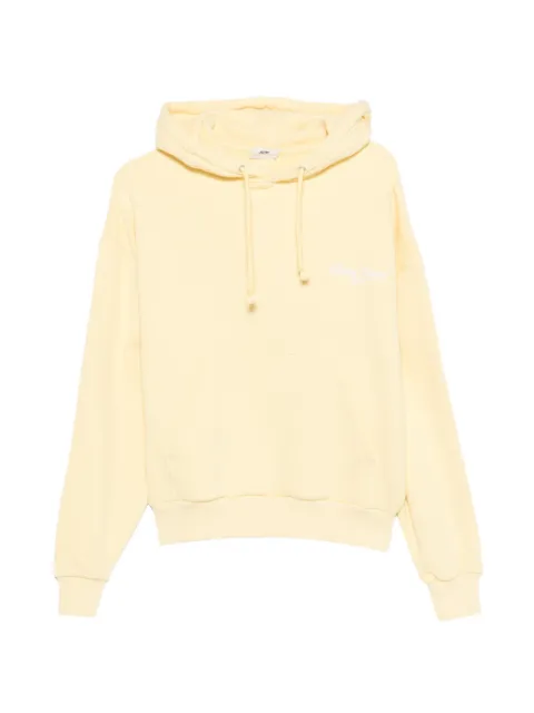 Autry logo-embroidered hoodie Yellow HOPW033L
