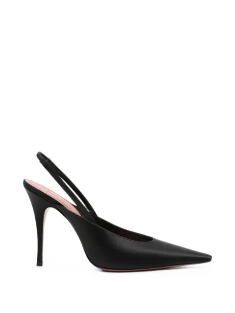 Amina Muaddi Felicia sling 100 black satin Black 17S366168FEL