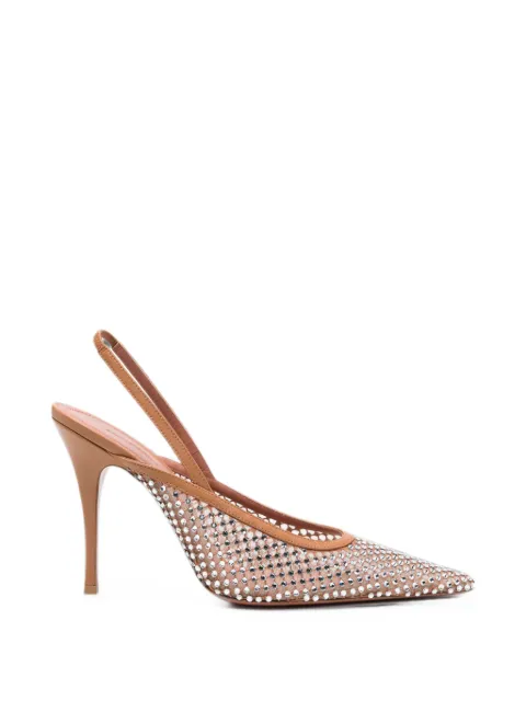 Amina Muaddi Felicia crystal-embellished pumps Neutrals 17S366323FEL