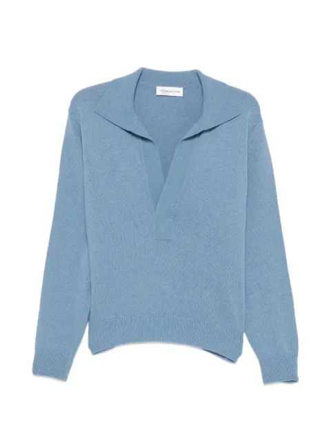 Victoria Beckham polo-collar sweater Blue 1326KJU007475A