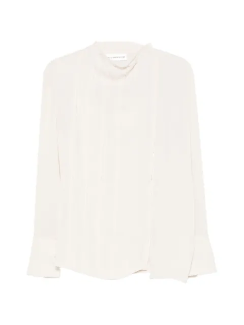 Victoria Beckham seam-detail long-sleeve blouse Neutrals 1326WSH007466A