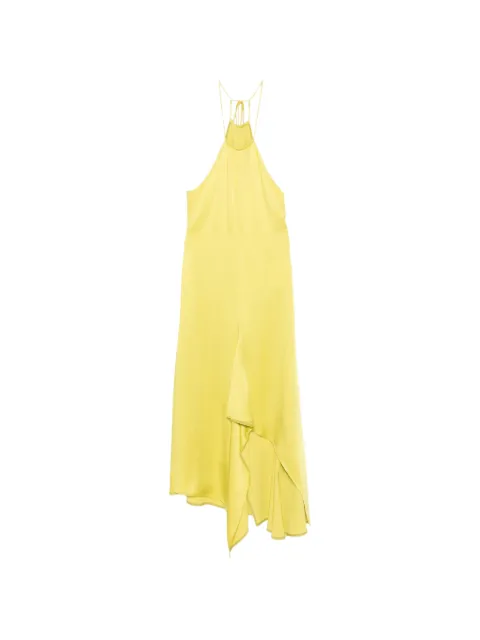 Victoria Beckham halterneck draped asymmetric dress Green 1326WDR007379C