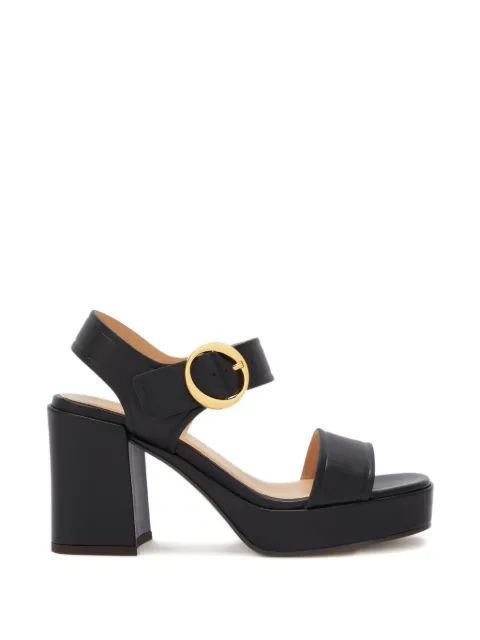 ODISSI Brianne platform buckle leather sandals Black OD43100A20014