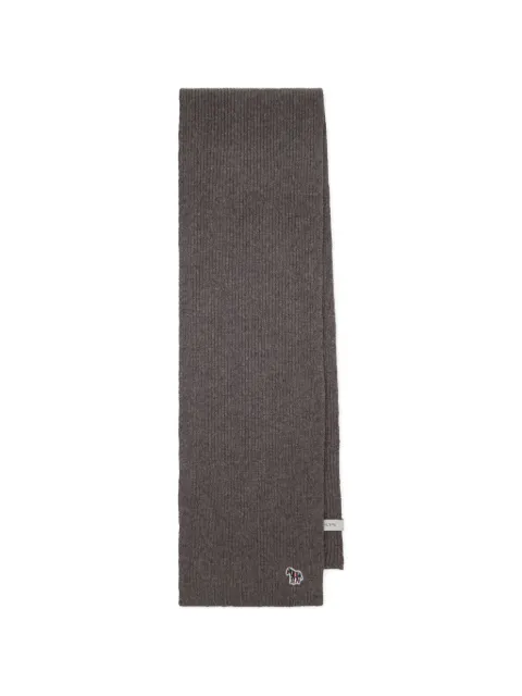 Paul Smith ribbed Zebra-patch scarf Grey M1A151MKRU933