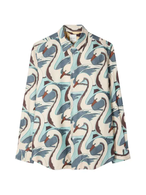 Paul Smith Swan patterned shirt Neutrals M1R598ZV02952