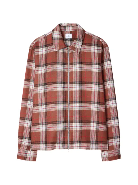 PS Paul Smith zip-up checked shirt Brown M2R885ZV22265