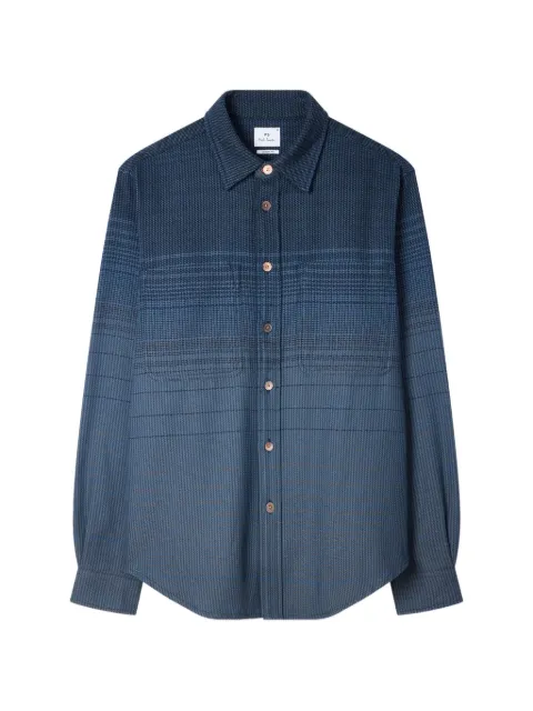 PS Paul Smith gradient buttoned checked shirt Blue M2R450YV22558