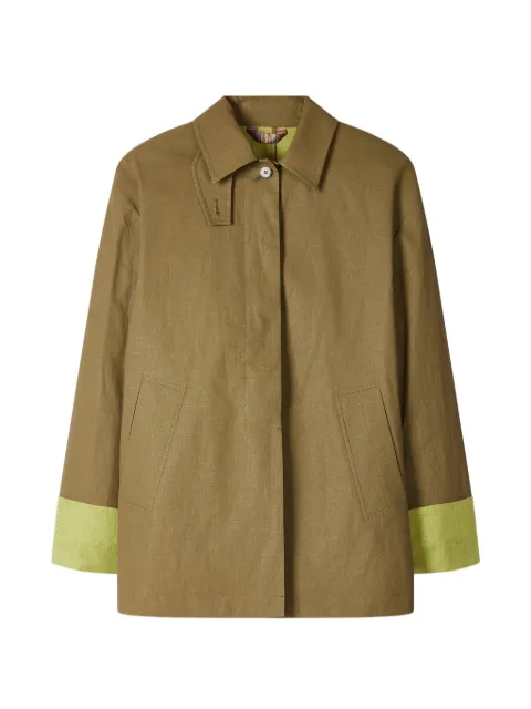 Paul Smith throat-latch contrast-cuff jacket Brown W1R366JCV03000