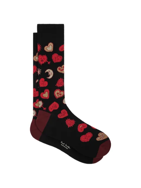 Paul Smith heart moon-print socks Black M1A800MOU914