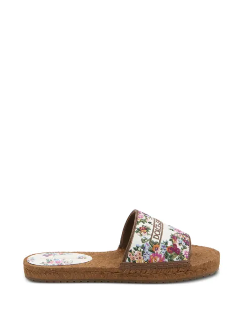 Dolce & Gabbana embroidered floral espadrilla sandals White CE0148A6483