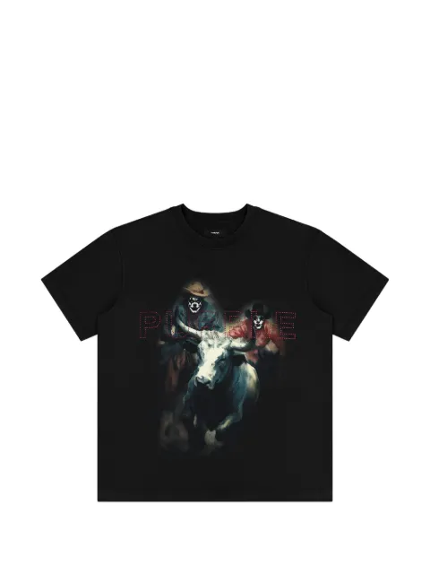 Purple Brand graphic-print T-shirt Black P117HBDC726