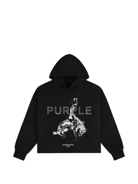 Purple Brand riding cotton hoodie Black M4188MBSR726