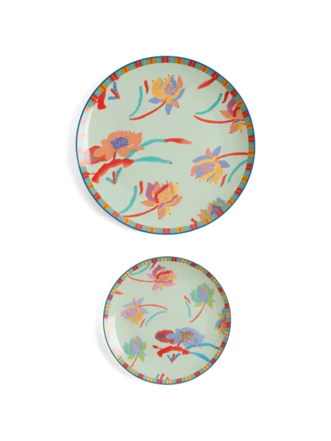 Lisa Corti Japanese floral-print porcelain plates (set of two) Green 0SETPLATEPCL2