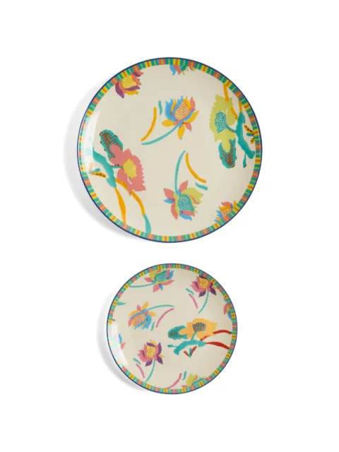 Lisa Corti floral plates (set of two) Neutrals 0SETPLATEPCL2