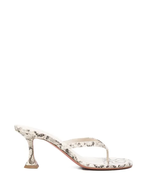 Amina Muaddi Juliette thong slippers 70 matural printed snake Neutrals 17S366192JUL