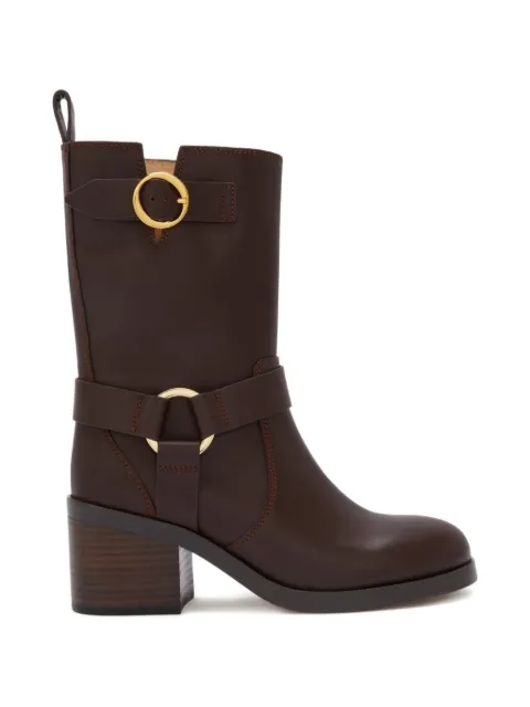 ODISSI harnessed strap biker boots Brown OD43061A20023