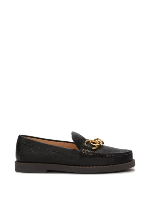 ODISSI Jane chain grainy leather loafers Black OD43050A20072