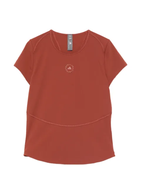 adidas by Stella McCartney logo-print T-shirt Brown JY8140