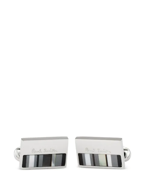 Paul Smith logo-engraved cufflink Silver M1ACUFFUMOPL
